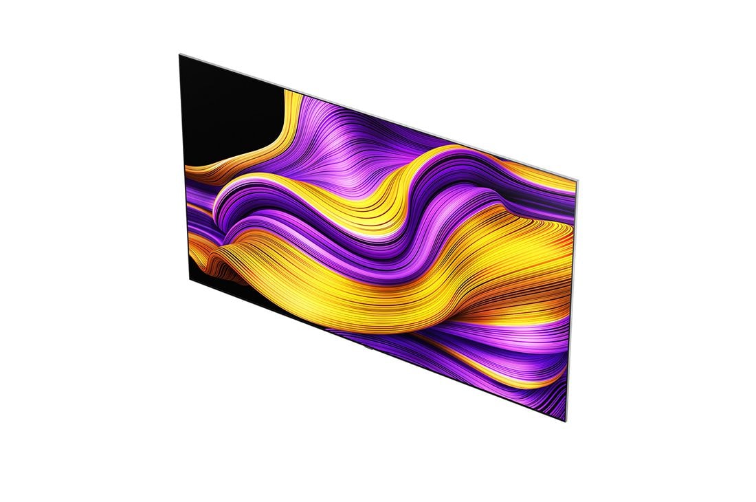 LG Smart TV LG OLED evo AI 4K G5 2025 97 pouces, Le processeur alpha 11 AI de 2ème génération sur un fond sombre. Il brille de l’intérieur d’une lumière violette et bleue, illuminant les circuits de micropuce qui l’entourent. Le titre parle de la fa, OLED97G54LW, thumbnail 6