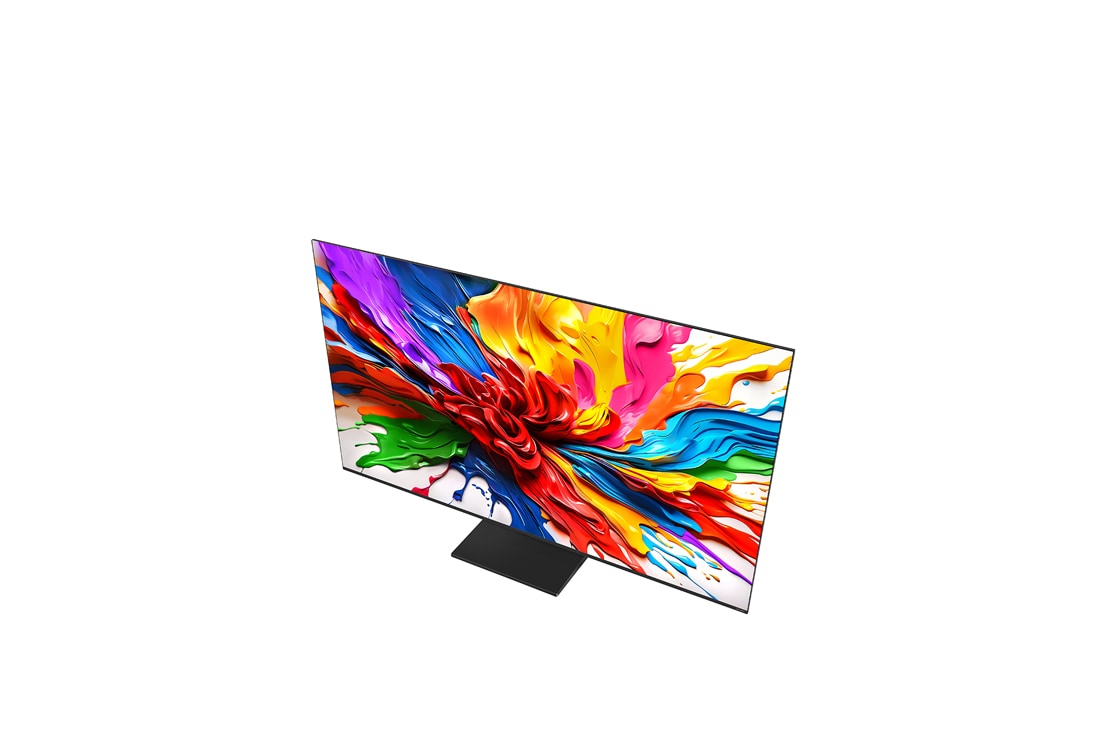 LG Smart TV LG QNED evo AI QNED93 MiniLED 4K 2025 55 pouces, Fleur holographique en 3D dans de nombreuses nuances différentes sur un fond noir. La définition et les détails de la fleur montrent la capacité de la MiniLED de QNED à produire des visuels aux couleu, 55QNED93A6A, thumbnail 7