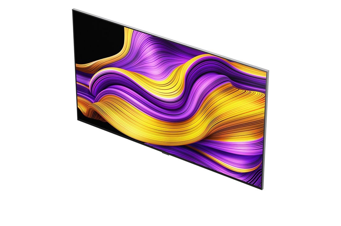 LG Smart TV LG OLED evo AI 4K G5 2025 55 pouces, Le processeur alpha 11 AI de 2ème génération sur un fond sombre. Il brille de l’intérieur d’une lumière violette et bleue, illuminant les circuits de micropuce qui l’entourent. Le titre parle de la fa, OLED55G55LW, thumbnail 6