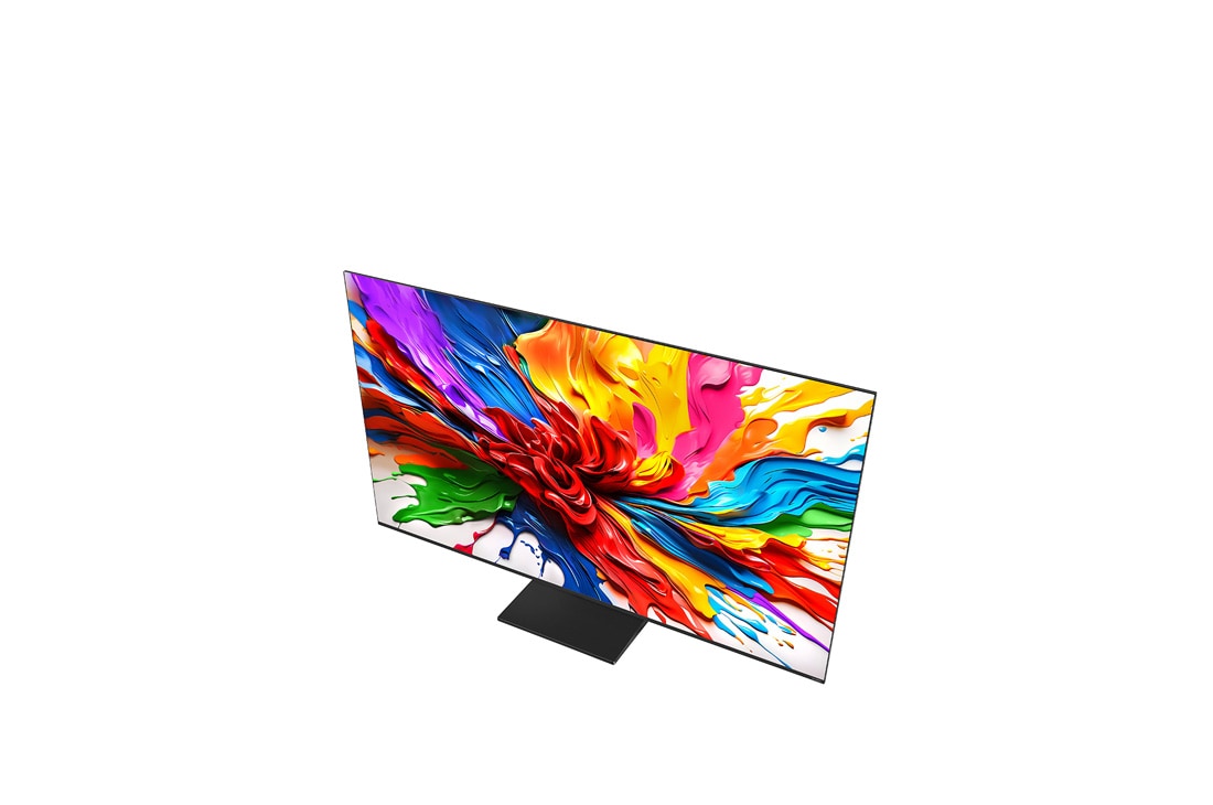 LG Smart TV LG QNED evo AI QNED93 MiniLED 4K 2025 65 pouces, Fleur holographique en 3D dans de nombreuses nuances différentes sur un fond noir. La définition et les détails de la fleur montrent la capacité de la MiniLED de QNED à produire des visuels aux couleu, 65QNED93A6A, thumbnail 7