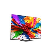 LG Smart TV LG QNED evo AI QNED93 MiniLED 4K 2025 65 pouces, Vue avant et latérale de la TV LG QNED evo QNED92 montrant ses dimensions de longueur, largeur, hauteur et profondeur., 65QNED93A6A, thumbnail 5