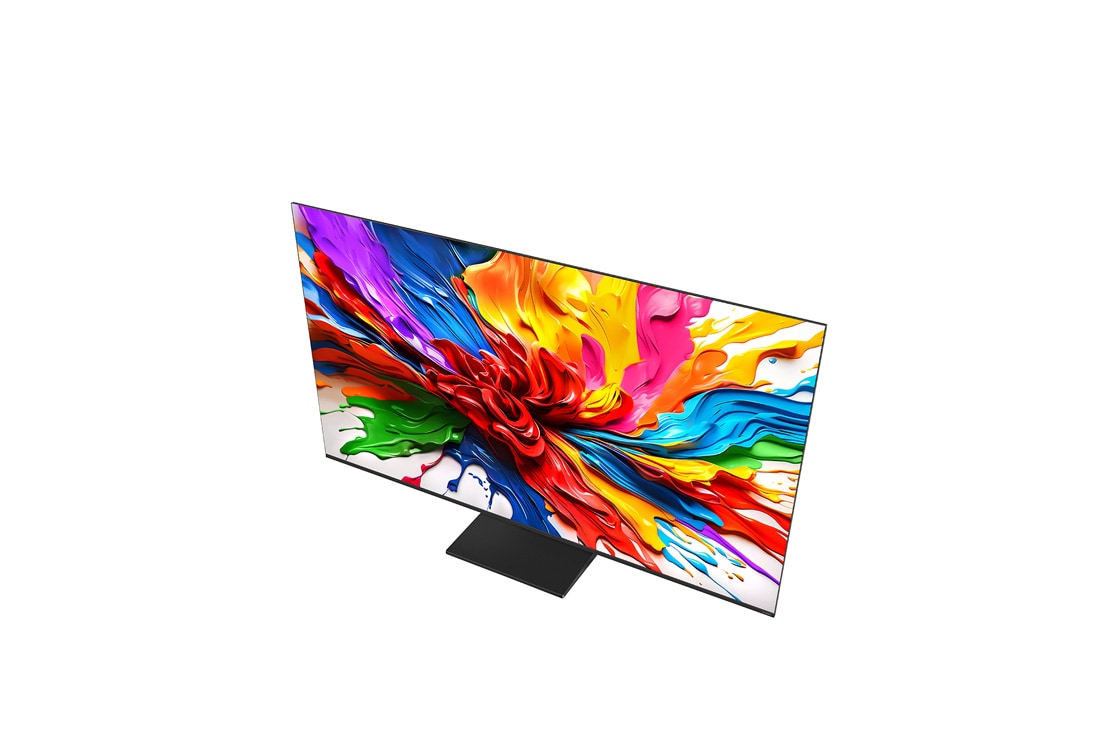 LG Smart TV LG QNED evo AI QNED93 MiniLED 4K 2025 75 pouces, Fleur holographique en 3D dans de nombreuses nuances différentes sur un fond noir. La définition et les détails de la fleur montrent la capacité de la MiniLED de QNED à produire des visuels aux couleu, 75QNED93A6A, thumbnail 7