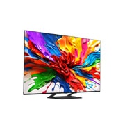 LG Smart TV LG QNED evo AI QNED93 MiniLED 4K 2025 75 pouces, Vue avant et latérale de la TV LG QNED evo QNED92 montrant ses dimensions de longueur, largeur, hauteur et profondeur., 75QNED93A6A, thumbnail 5