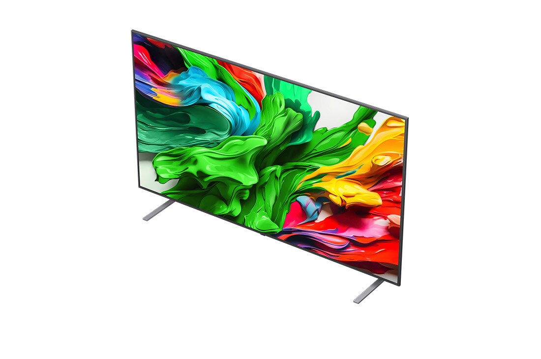 LG Smart TV LG QNED evo AI QNED85 MiniLED 4K 2025 86 pouces, Le processeur alpha 8 AI de 2ème génération s’illumine en violet et rose et des éclairs de couleur fusent de celui-ci. Le titre évoque la façon dont le processeur offre une qualité 4K, des couleurs et, 86QNED85A6C, thumbnail 6