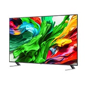LG Smart TV LG QNED evo AI QNED85 MiniLED 4K 2025 86 pouces, Vue avant et latérale de la TV LG QNED evo QNED85 montrant ses dimensions de longueur, largeur, hauteur et profondeur., 86QNED85A6C, thumbnail 5
