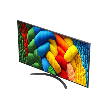 LG Smart TV LG NanoCell AI NANO81 2025 4K 65 pouces, Le processeur alpha 7 AI de 8ème génération s’illumine en jaune et des éclairs de couleur fusent de celui-ci. Le titre évoque la façon dont le processeur offre une qualité 4K, des couleurs et une lumi, 65NANO81A6A, thumbnail 5
