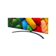 LG Smart TV LG NanoCell AI NANO81 2025 4K 86 pouces, Comparaison avant et après de la façon dont la mise à l’échelle supérieure LG 4K améliore la qualité d’image. Deux panneaux montrant la même image d’un oiseau coloré assis sur une branche dans une for, 86NANO81A6A, thumbnail 7