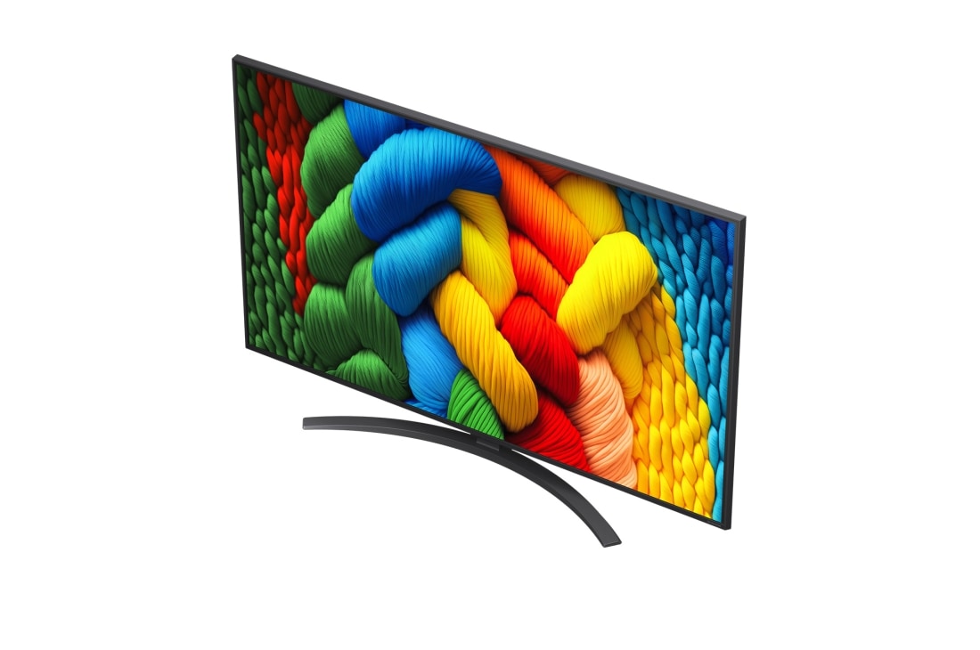LG Smart TV LG NanoCell AI NANO81 2025 4K 55 pouces, Le processeur alpha 7 AI de 8ème génération s’illumine en jaune et des éclairs de couleur fusent de celui-ci. Le titre évoque la façon dont le processeur offre une qualité 4K, des couleurs et une lumi, 55NANO81A6A, thumbnail 5