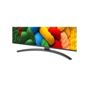 LG Smart TV LG NanoCell AI NANO81 2025 4K 43 pouces, Comparaison avant et après de la façon dont la mise à l’échelle supérieure LG 4K améliore la qualité d’image. Deux panneaux montrant la même image d’un oiseau coloré assis sur une branche dans une for, 43NANO81A6A, thumbnail 7