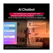 LG Smart TV LG UHD AI UA73 4K de 65 pouces 2025, Du contenu de science-fiction est diffusé sur un écran de LG TV. Sur l’écran se trouve l’interface AI Chatbot. L’utilisateur a envoyé un message au Chatbot indiquant que l’écran est trop sombre. Le Ch, 65UA73006LA, thumbnail 13