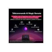 LG Smart TV LG QNED AI QNED70 4K 2025 50 pouces, Télécommande LG AI Magic Remote avec le bouton IA en surbrillance. Autour d’elle se trouvent les différentes fonctionnalités auxquelles un utilisateur peut accéder à partir du bouton. AI Voice ID, AI , 50QNED70A6A, thumbnail 10