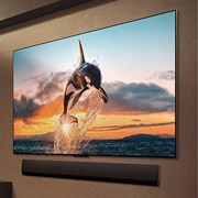 LG  TV véritablement sans fil LG OLED evo AI 77 pouces M5 avec transfert audio et vidéo 4K 144 Hz, Écran LG TV avec une télécommande AI Magic Remote au premier plan. Le bouton IA est mis en surbrillance et une bulle de dialogue montre du texte : suggérez un film que j’aime. À l’écran, nous voyons l, OLED77M59LA, thumbnail 14