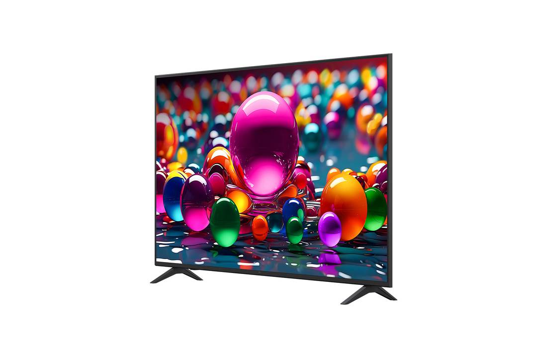 LG Smart TV LG UHD AI UA74 4K 2025 75 pouces, Vue latérale orientée vers la gauche de la LG UHD TV UA74., 75UA74006LB, thumbnail 4