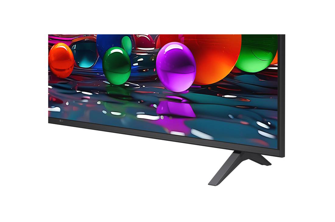 LG Smart TV LG UHD AI UA74 4K 2025 75 pouces, Une photo d’une fille portant un pull rouge divisée en bas du milieu pour montrer le côté gauche en SDR et le côté droit en HDR10 Pro. Le côté droit de l’image est plus net et contrasté comparé au côt, 75UA74006LB, thumbnail 8