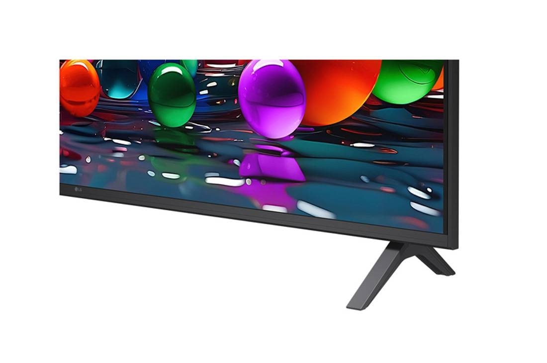 LG Smart TV LG UHD AI UA74 4K 2025 55 pouces, Une photo d’une fille portant un pull rouge divisée en bas du milieu pour montrer le côté gauche en SDR et le côté droit en HDR10 Pro. Le côté droit de l’image est plus net et contrasté comparé au côt, 55UA74006LB, thumbnail 8