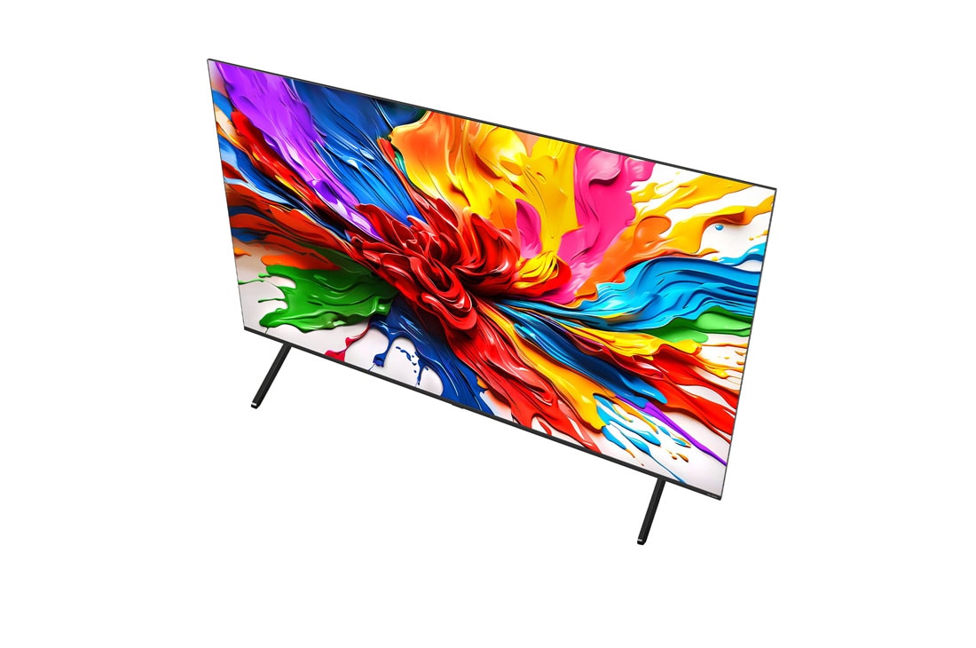 LG Smart TV LG QNED evo AI QNED92 MiniLED 4K 2025 55 pouces, Fleur holographique en 3D dans de nombreuses nuances différentes sur un fond noir. La définition et les détails de la fleur montrent la capacité de la MiniLED de QNED à produire des visuels aux couleu, 55QNED92A6A, thumbnail 7