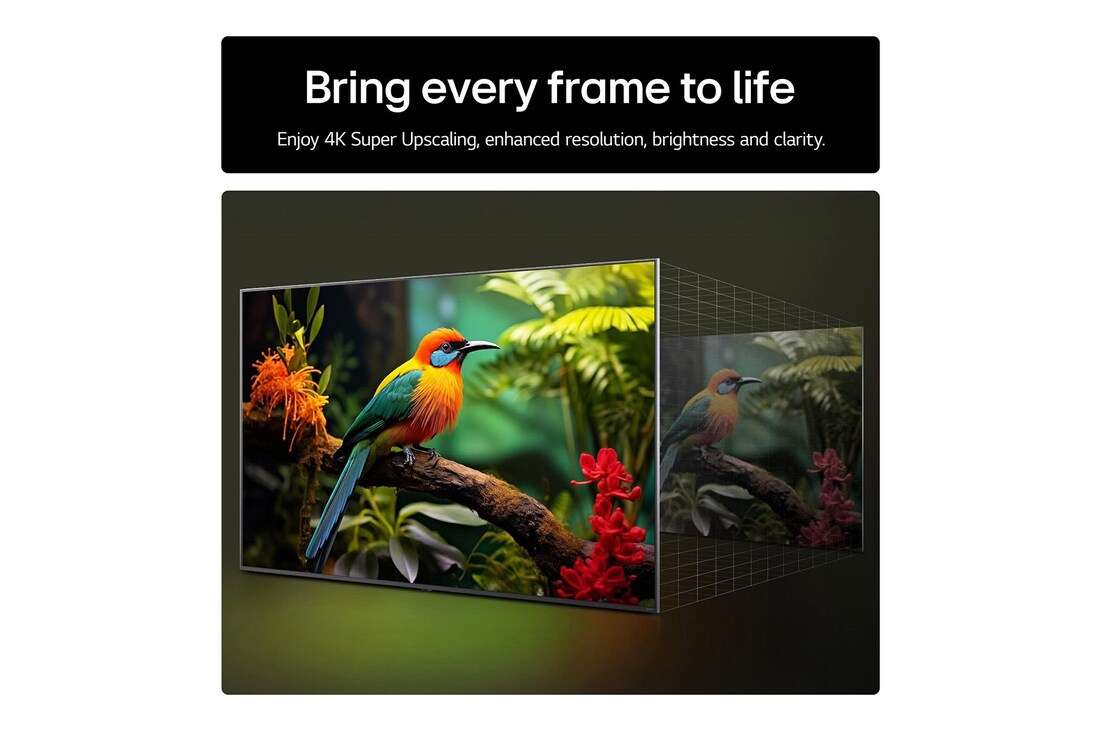 LG Smart TV LG UHD UT91 4K 98 pouces 2024, Gros plan sur le bord supérieur du téléviseur LG UHD, UT90, 98UT91006LA, thumbnail 6