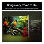 LG Smart TV LG UHD UT91 4K 98 pouces 2024, Gros plan sur le bord supérieur du téléviseur LG UHD, UT90, 98UT91006LA, thumbnail 6