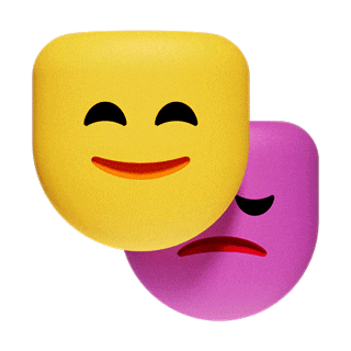 Emoji sourire pour un emoji froncement de sourcils