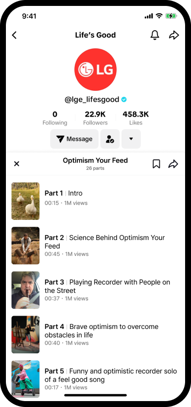 Image de la liste de lecture TikTok lge_lifesgood, optmisme de votre fil d'actualité