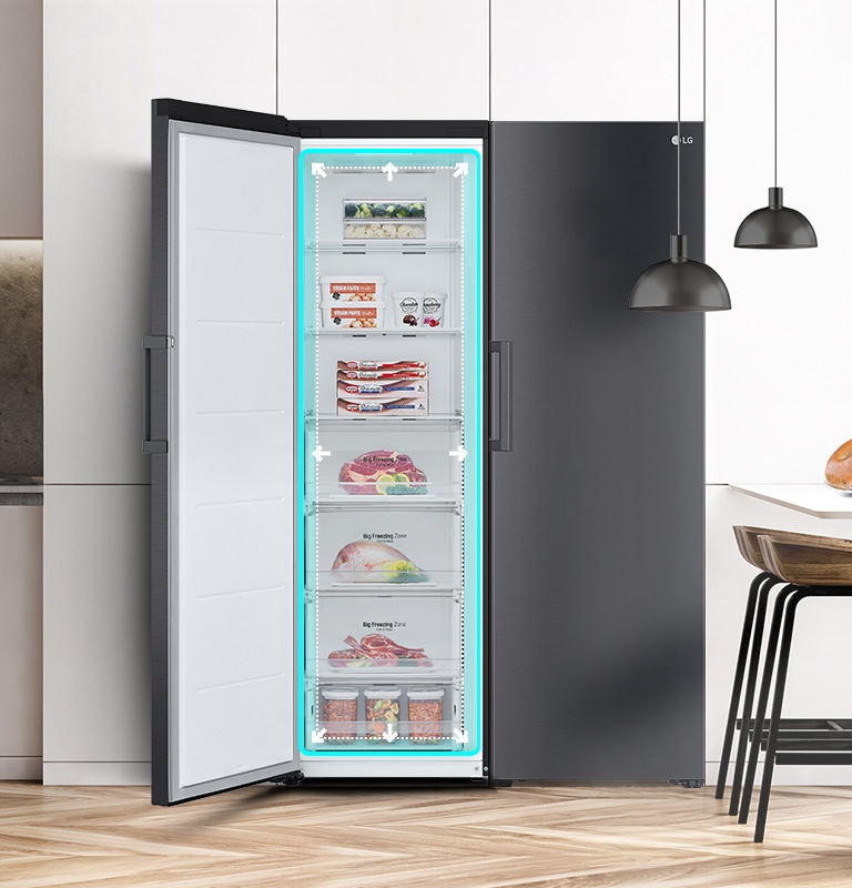 С голeмия капацитет на LG фризера имаш достатъчно място за всички любими вкусотии.