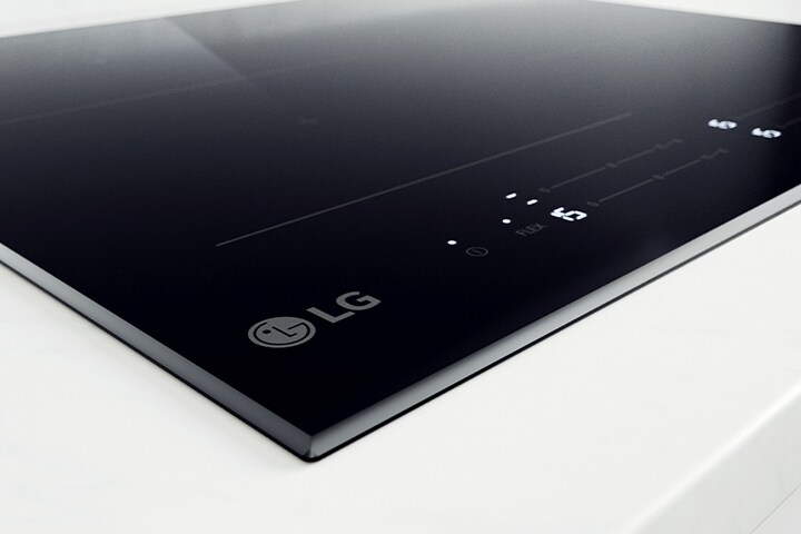 Снимка показваща бяла LED светлина на индукционен плот.