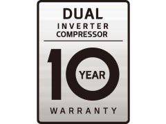Логото на DUAL Inverter 10 Year Warranty.