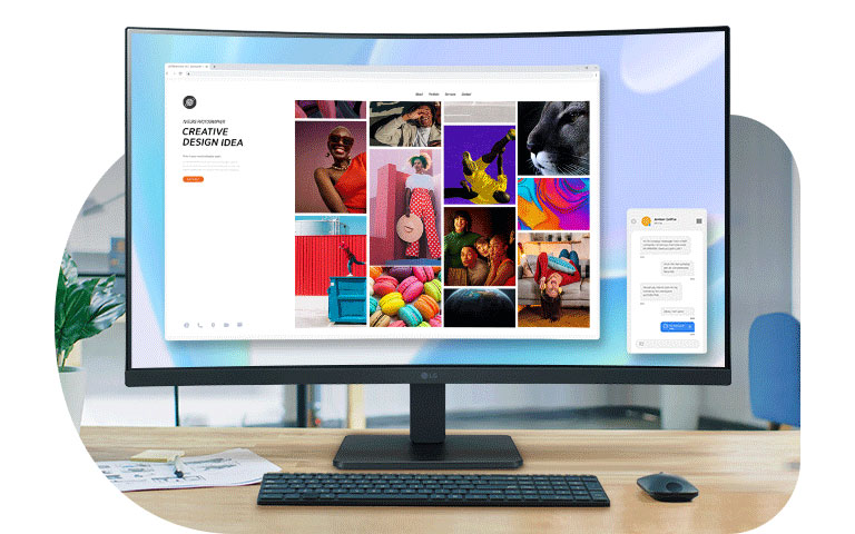 Този Full HD (1920x1080) екран предлага ясен цвят, докато показва различни програми наведнъж на 31,5-инчовия широк екран с 1500R кривина, повишавайки производителността на работата.