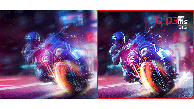 Изключително малко време за реакция 0,03ms (GtG).