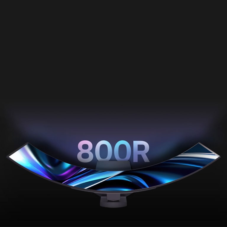 Изглед отгоре на извития монитор 800r.