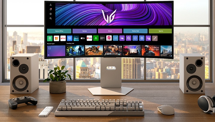 Изглед отпред на геймърския монитор UltraGear™ 34gx90sa.	