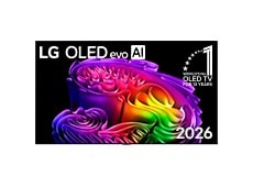 Модел LG OLED evo AI G6, пуснат на пазара през 2026, изтънчен дисплей, който се слива с повърхността на стената.