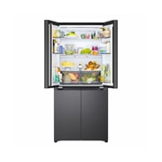 LG Multi-Door хладилник, DoorCooling+™ и ThinQ™ технология, 580L капацитет, Хладилник LG - отворена предна част с поставени храни, GMBS30SDEP, thumbnail 7