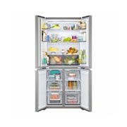 LG Multi-Door хладилник, DoorCooling+™ и ThinQ™ технология, 580L капацитет, Хладилник LG - отворена предна част с поставени храни, GMBS30SEPY, thumbnail 3
