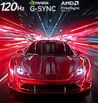 LG OLED AI B6E за ненадмината игра в 4K 120 Hz с логата на NVIDIA G-SYNC и AMD FreeSync Premium, видими в горната част.