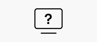 Икона за лесно насочване. Символ на телевизионен екран с въпросителен знак в средата.