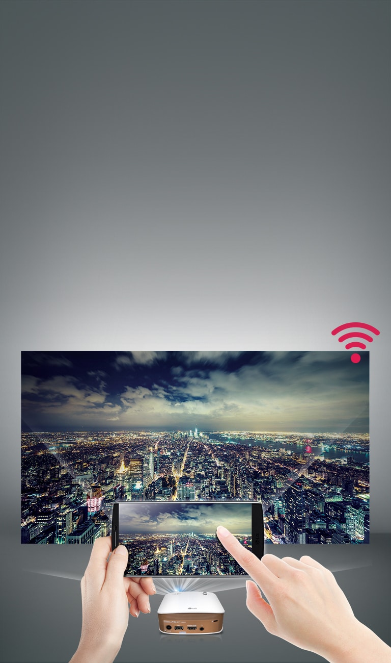 Преминете към безжична връзка. Телефон към проектор