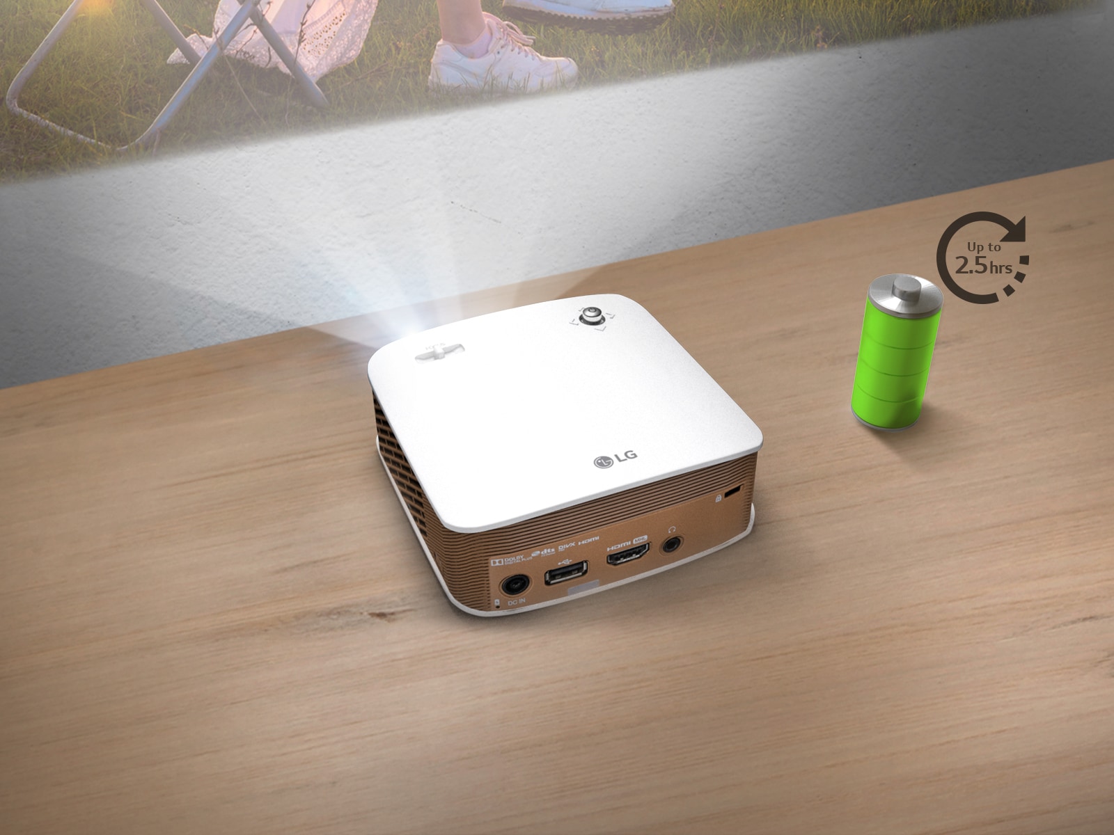 Вградена батерия, издържаща до 2,5 часа