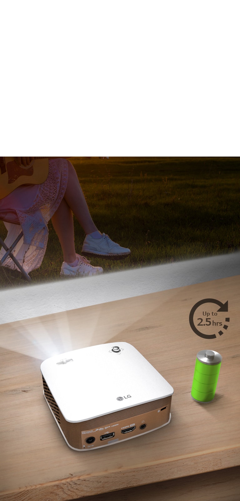 Вградена батерия, издържаща до 2,5 часа