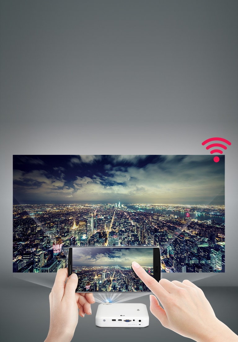 Преминете към безжична връзка.Телефон към проектор2