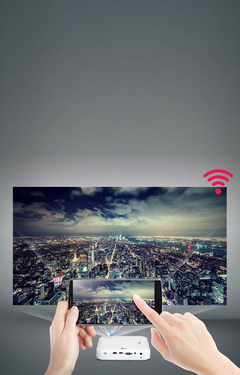 Преминете към безжична връзка.Телефон към проектор2