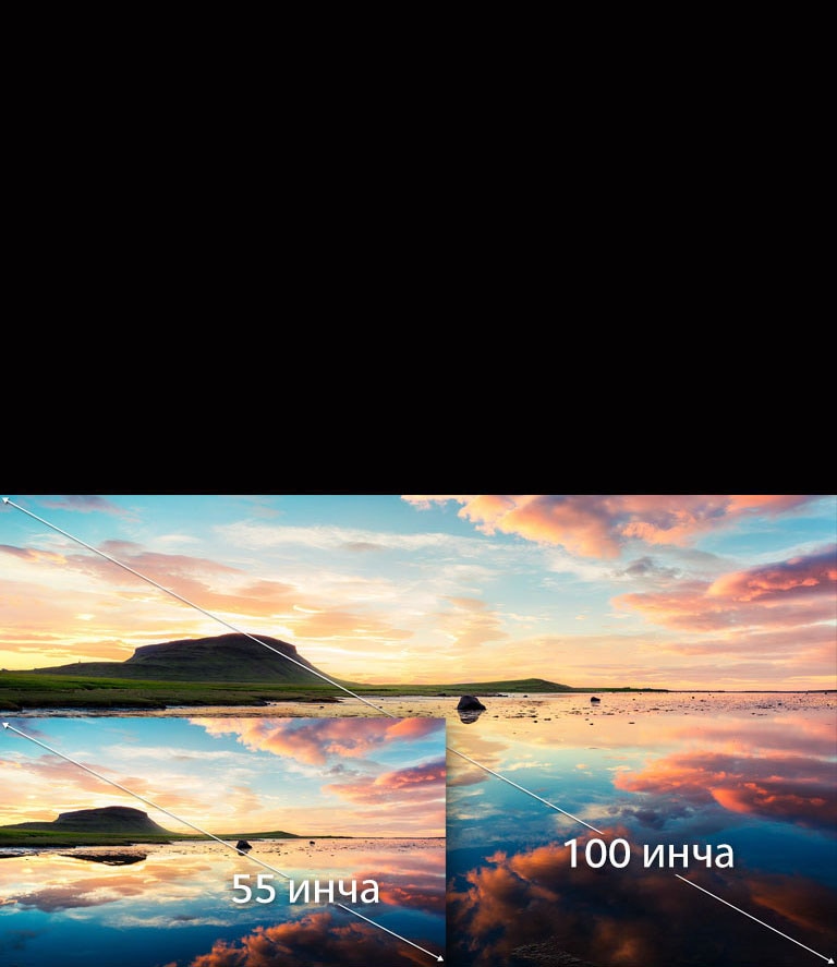 Зрително изживяване с картината до 100 инча2