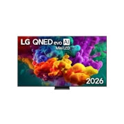 LG 100-инчов LG QNED evo AI QNED87 Mini LED 4K Smart TV 2026, Предният изглед на LG QNED AI QNED83 Mini LED, пуснат на пазара през 2026 г., показва ярки, плавни пръски от многоцветно движение, с Dynamic QNED Color, Mini LED, alpha 7 AI Processor 4K Gen9, webOS и, 100QNED87B3, thumbnail 1