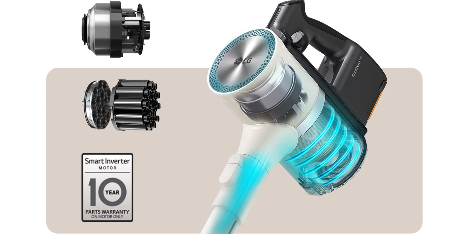 A graphical representation of the internal airflow of the Cordzero™ vacuum cleaner.