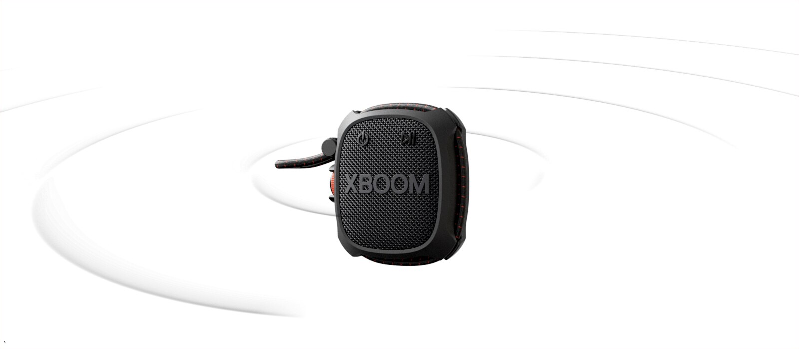 Мощни звукови графики излизат от LG XBOOM Go XG2T, за да илюстрират Sound boost.