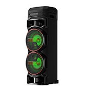 LG XBOOM RNC9, изглед отляво под 30 градуса със зелена светлина, RNC9, thumbnail 3