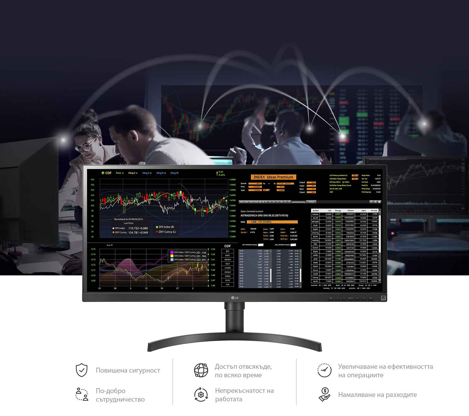 При компютърна работа в облачна среда можете да очаквате повишена сигурност, достъп отвсякъде, по всяко време, увеличаване на ефективността на операциите, по-добро сътрудничество, непрекъснатост на работата и спестяване на разходи.