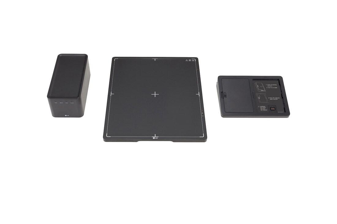 LG цифров рентгенов детектор с a-Si TFT, Изглед отгоре на LG Digital X-Ray Detector 14HQ701G с блока за управление и зарядното устройство, 14HQ701G-BA, thumbnail 9