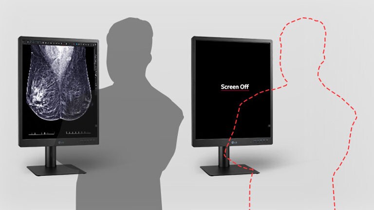 Сензорът за присъствие автоматично изключва дисплея, когато не се засече движение в продължение на 5 минути, което допринася за удобно управление на захранването.