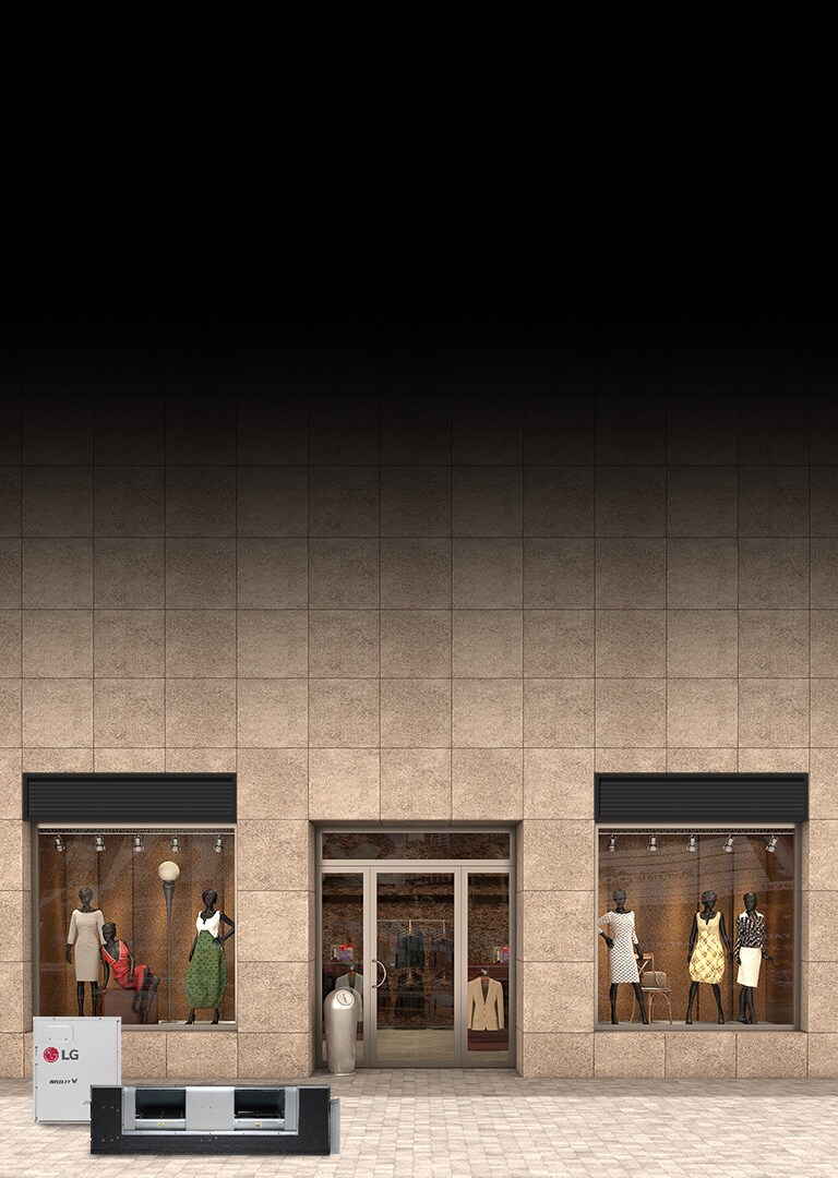 продукт пред обект, в който са изложени дрехи.